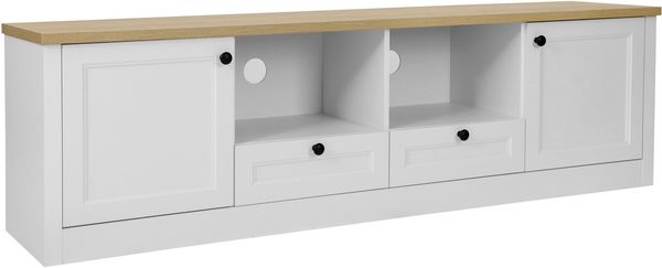 OTTO home TV-Board Ismund, aus MDF, mit Holz-Zierleiste, schwarzem Metallgriff, Breite 180 cm