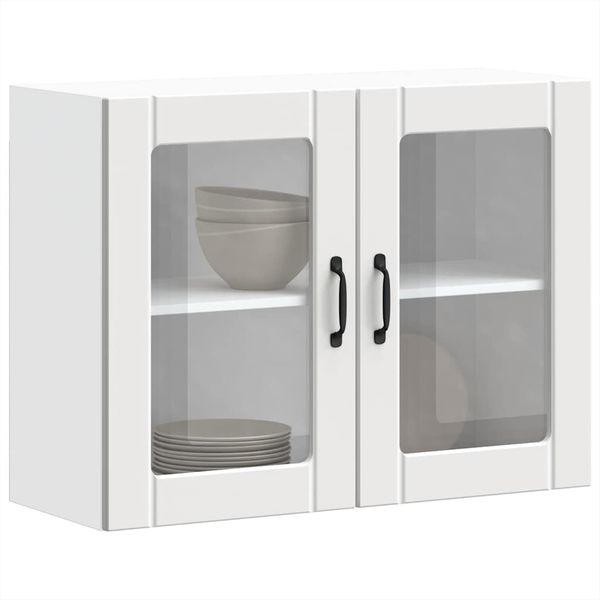 vidaXL Küchen-Hängeschrank mit Glastür Lucca Weiß Holzwerkstoff 853847 Bild 5