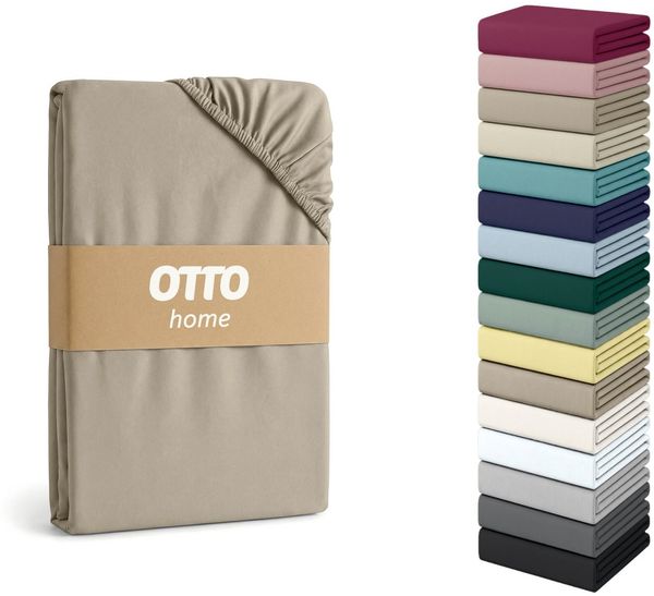 OTTO home Spannbettlaken Cremona, BASIC und PREMIUM Qualität, mit Elasthan, Baumwolle, Jersey (180 g/m), Gummizug: rundum, (1 Stück), Jersey Bettlaken ab Größe 90x200 cm, Strapazierfähig und langlebig