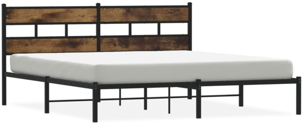 vidaXL Metallbett ohne Matratze Räuchereiche 180x200 cm 4017057