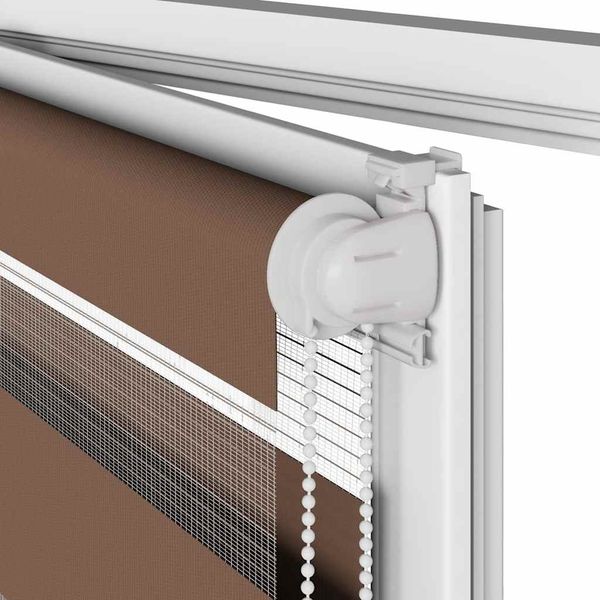 vidaXL Doppelrollo Braun 155x100 cm Stoffbreite 150,9 cm Polyester 4014324 Bild 11