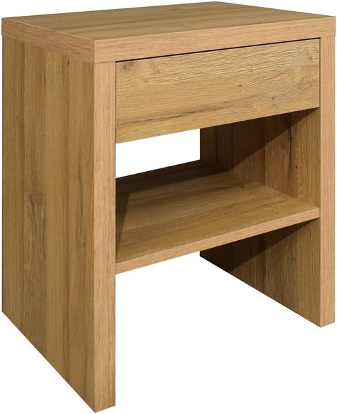 Nachtkommode >Five< Beistelltisch, 1 Schublade, Eiche sanremo hell - 44x52x36 (BxHxT)