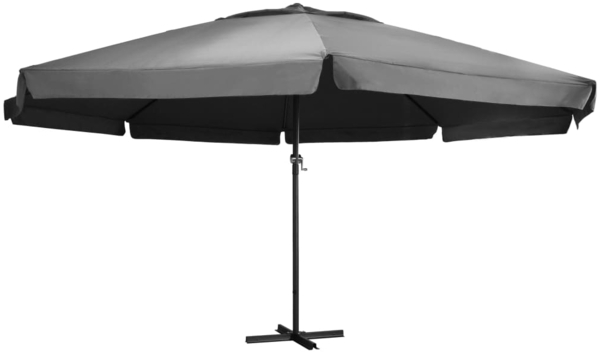 vidaXL Sonnenschirm mit Aluminium-Mast 600 cm Anthrazit 47372