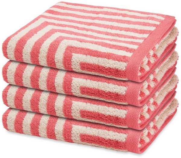 ROSS Handtuch Set Grafik, Frottee (Spar-Set, 4-St), 4 X Handtuch im Set - Baumwolle - Saugstark