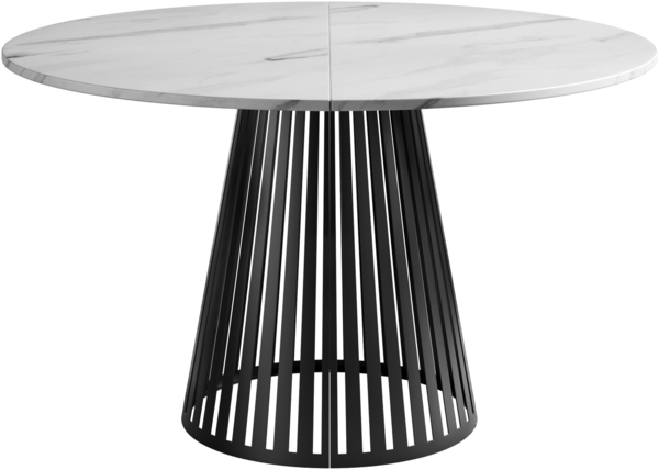 Esstisch Cumair 120 (Farbe: Schwarz / Bianco Marmor)