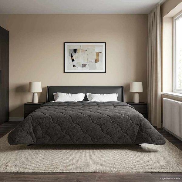 vidaXL Winterbettdecke Gepolstert Anthrazit 240 x 260 cm 42026312