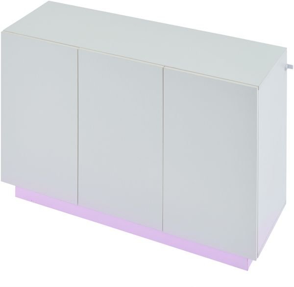 Sideboard 120 x 40 x 75 cm aus Spanplatte, weiße Hochglanzfronten, LED-Sockel Bild 9