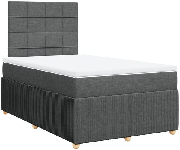 vidaXL Boxspringbett mit Matratze Dunkelgrau 120x200 cm Stoff 3294324 Bild 3