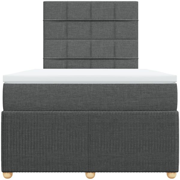 vidaXL Boxspringbett mit Matratze Dunkelgrau 120x200 cm Stoff 3294324 Bild 6