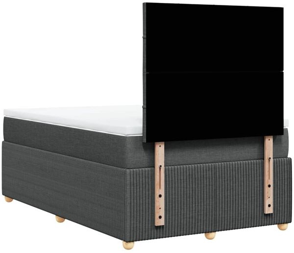 vidaXL Boxspringbett mit Matratze Dunkelgrau 120x200 cm Stoff 3294324 Bild 8