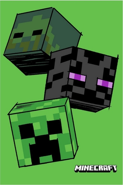 Minecraft Fleece-Decke 100x150 cm Kuscheldecke aus 100 % Polyester, Weich & Warm