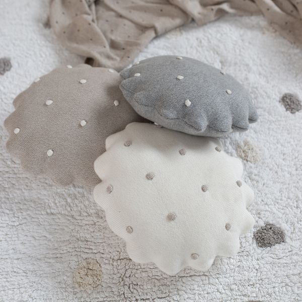 Lorena Canals Biscuit Kissen – Rund – Grau Grau