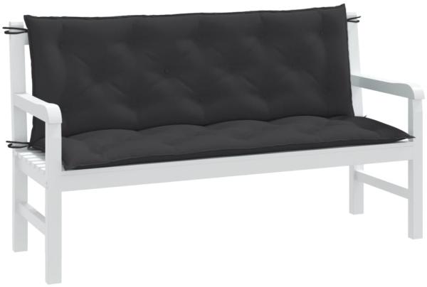 vidaXL Gartenbank-Auflagen 2 Stk. Melange Anthrazit 150x50x7 cm Stoff 4002607