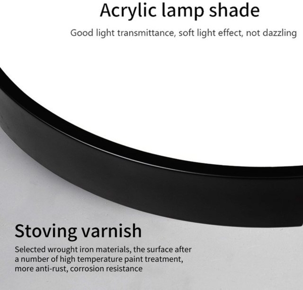 style home Deckenleuchte LED Deckenlampe Warmweiß 3000K, nicht dimmbar, 48W, 50*50*4cm, runde Leuchte für Wohnzimmer Schlafzimmer Küche Büro Bild 4