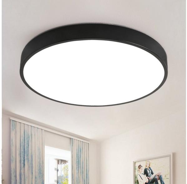 style home Deckenleuchte LED Deckenlampe Warmweiß 3000K, nicht dimmbar, 48W, 50*50*4cm, runde Leuchte für Wohnzimmer Schlafzimmer Küche Büro Bild 1