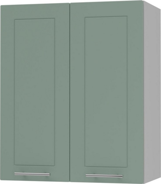 Küchenhängeschrank Kvantum 60x32,5x72cm 2-türig Farbe matt mint matt / grau (Q-W3/60)