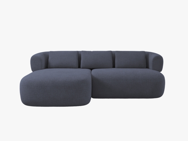 Micadoni 5-Sitzer Ecksofa Jenny Kleine Version Links Boucle Now or Never Dunkelblau