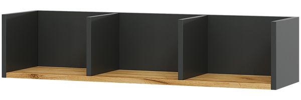 Wandregal Tomy Anthrazit/Goldkraft Eiche 90 x 20 cm Vicco