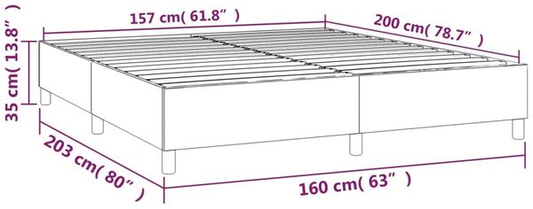 vidaXL Boxspringbettgestell Blau 160x200 cm Stoff 3120975 Bild 9