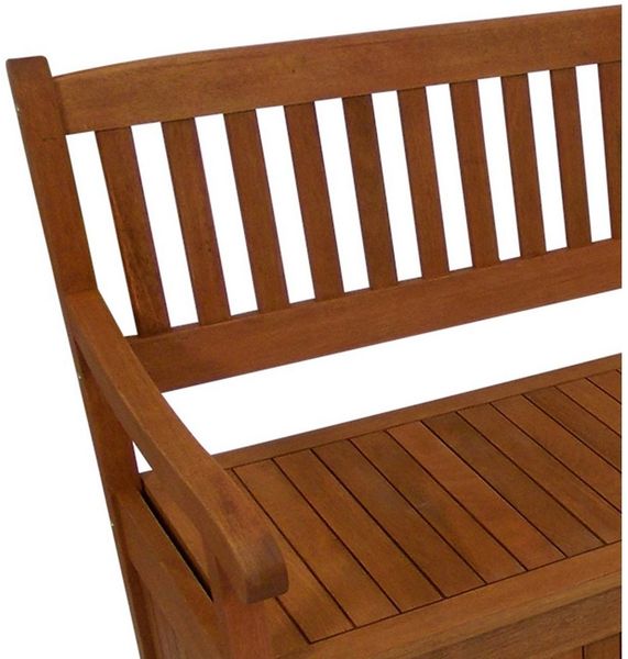 TPFGarden Truhenbank PORTSMOUTH (4-Sitzer mit großem Staufach unter der Sitzfläche, aus geöltem Eukayltpus Holz), Maße BxTxH: 180 x 64 x 90 cm - FSC®-zertifiziert