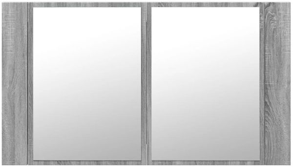 vidaXL LED-Spiegelschrank Grau Sonoma 80x12x45 cm Acryl 834952 Bild 7