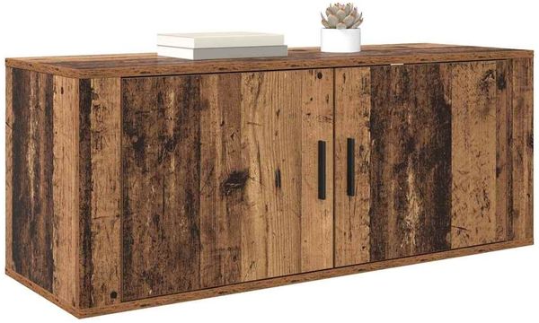 vidaXL Wandmontiertes TV-Regal Wandmontiert Altholz 100 x 34,5 x 40 cm 881153 Bild 3