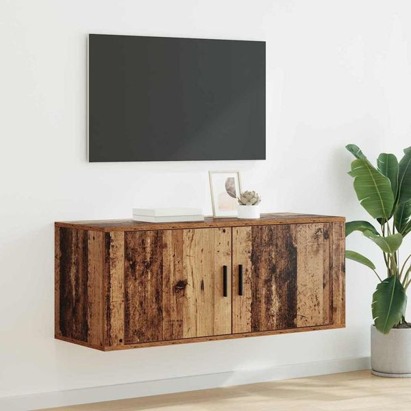 vidaXL Wandmontiertes TV-Regal Wandmontiert Altholz 100 x 34,5 x 40 cm 881153