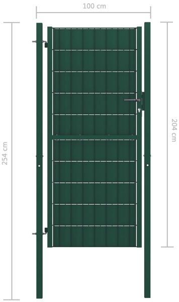 vidaXL Zauntor aus PVC und Stahl 100 x 204 cm Grün 145231 Bild 4