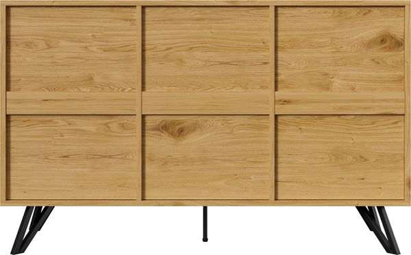 Sideboard 140 x 40 x 75,5 cm aus Spanplatte in Holzoptik mit Metallbeinen, 3 Türen Bild 10