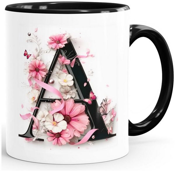 SpecialMe Tasse Tasse Monogramm Buchstabe A Alphabet Initiale Geschenkidee Frau, Keramik