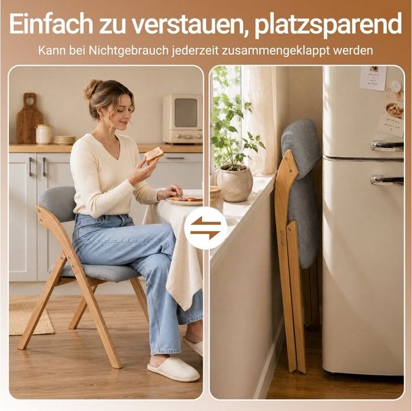 SoBuy Klappstuhl FST92, Esszimmerstuhl Gartenstuhl Klappbar, Küchenstuhl, Holzstuhl, Klappstuhl mit Rückenlehne, bis 120 kg Belastbar, für Balkon & Küche