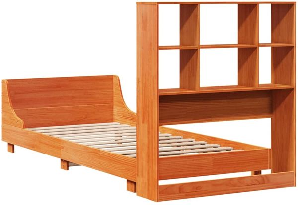 vidaXL Massivholzbett ohne Matratze Wachsbraun 75x190 cm Kiefernholz 3323715 Bild 8