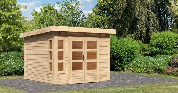 Karibu Holz Gartenhaus "Kastorf 6", naturbelassen, 2,7x2,7 m (B x T),ohne Anbaudach