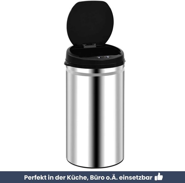 Sensor Mülleimer Küche 50L Edelstahl - Automatik Bewegungssensor Klemmring | Smarter Abfalleimer mit Deckel Müllbehälter Kücheneimer Bild 6