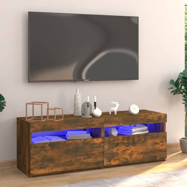 TV-Schrank mit LED-Leuchten Räuchereiche 120 x 35 x 40 cm [815672]