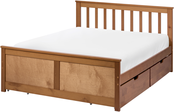 Bett mit 4 Schubladen OLENDON Kiefernholz Braun 120 x 200 cm Bild 4