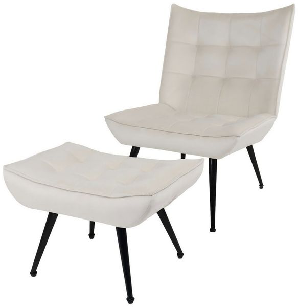 Happy Home Loungesessel Lounge-Sessel mit Fußhocker & verstellbaren Füßen