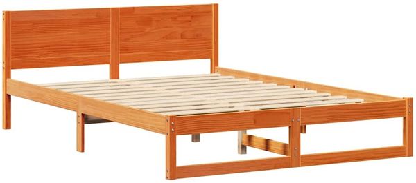 vidaXL Bettrahmen Wachsbraun 140 x 200 cm Massives Kiefernholz 873273 Bild 4