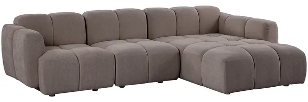 Vente-unique - CARLIVI Sofa Stoff Schokoladenbraun - B 170 cm x H 73 cm x L 288 cm