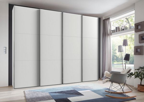 Schwebetürenschrank LEVEL 36 A  300/236, ohne Spiegel/Schubladen, Weiß/Weiß