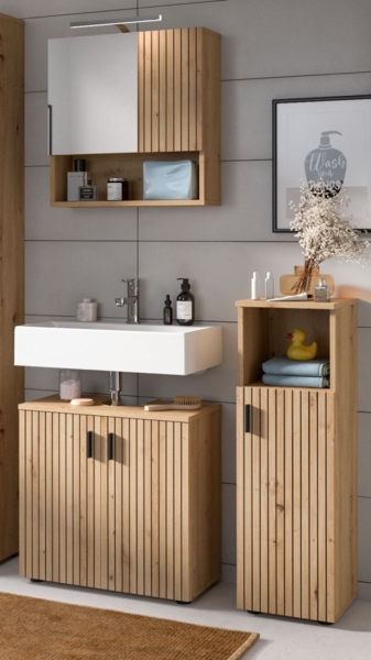 Badmöbel Set Livia in Eiche 3-teilig 105 cm