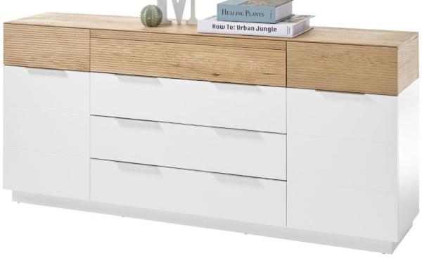 Sideboard Dubai I - Weiß / Eiche - 182x40x83cm