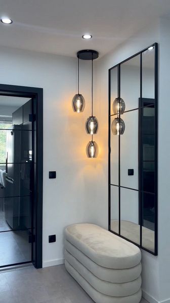 MeLiTec LED Pendelleuchte DP29, LED wechselbar, warmweiß, Hängeleuchte Rauchglas, moderne Pendellampe 3-flammig, Hängelampe rund
