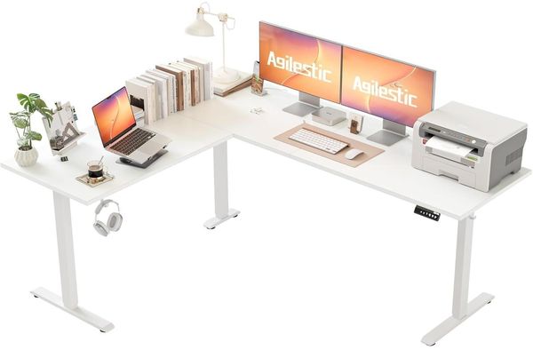 Höhenverstellbarer L-förmiger Schreibtisch 190x155cm Elektrisch