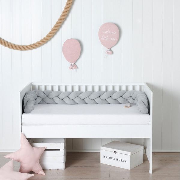 Nordic Coast Company Nestchenschlange XXL Bettschlange geflochten, Bettschlange, Bettumrandung Babybett, Alternative zum Bettnestchen laborgeprüft 180cm, 200cm oder 300cm