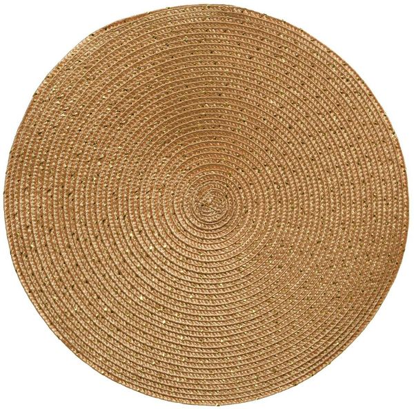Kaemingk Platzset, Tischset rund 38cm Kunststoff 1 Stück Gold