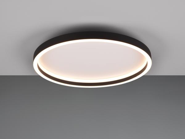 Flache LED Deckenleuchte ROTONDA Schwarz Rund, Ø 35cm