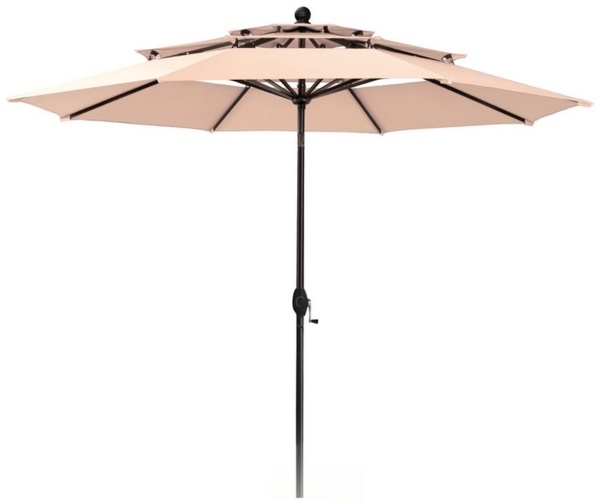 PHI VILLA Sonnenschirm, Ideal für Rasenflächen, Pools und Gartenterrassen, Mit 8 starken Schirmknochen Bild 5