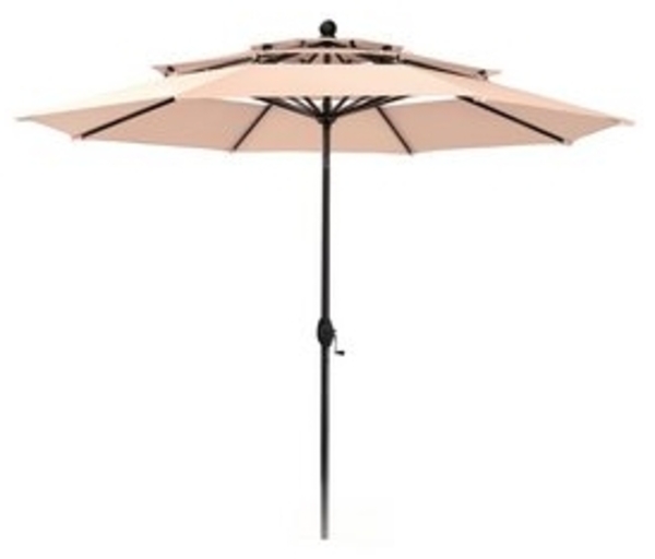 PHI VILLA Sonnenschirm, Ideal für Rasenflächen, Pools und Gartenterrassen, Mit 8 starken Schirmknochen Bild 6