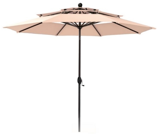 PHI VILLA Sonnenschirm, Ideal für Rasenflächen, Pools und Gartenterrassen, Mit 8 starken Schirmknochen Bild 4